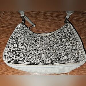 Steve Madden White Studded Shoulder Bag